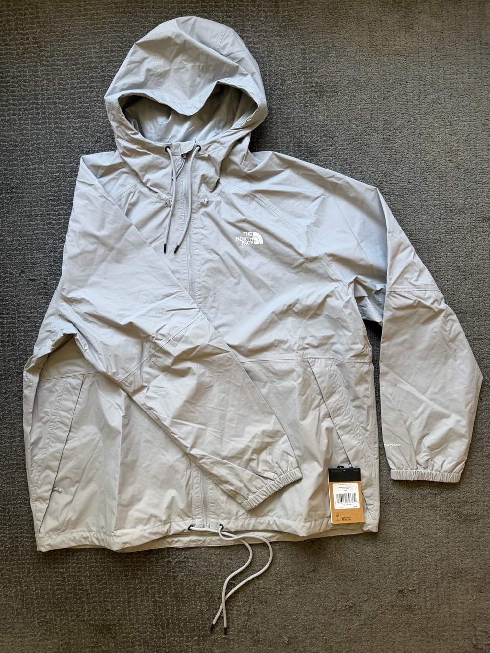 The North Face Men's Light Gray Hooded Windbreaker
